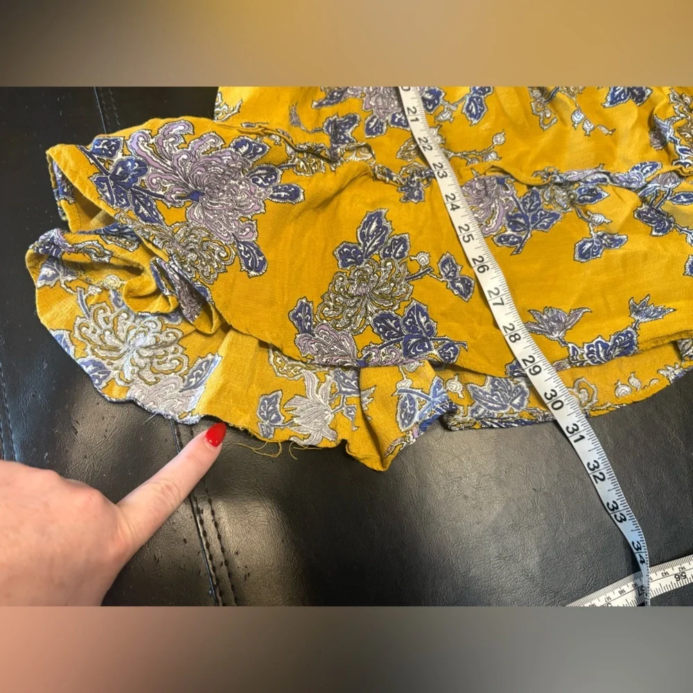 Anthropologie Mustard and Indigo Floral Mini Dress size XS * - Picture 15 of 15